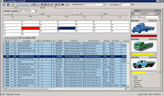 aSa Scheduling Software to schedule orders at Steel cut & bend factories