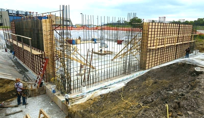 Detail construction method for concrete walls