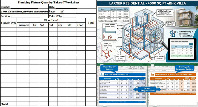 Plumbing Estimating & Quantity Take-Offs – Complete Step-by-Step Guide Plumbing Estimating & Quantity Take-Offs – Complete Step-by-Step Guide