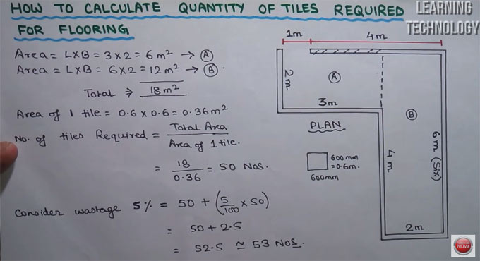 Calculate Quantity of Tiles for Flooring | Construction Video Tutorial