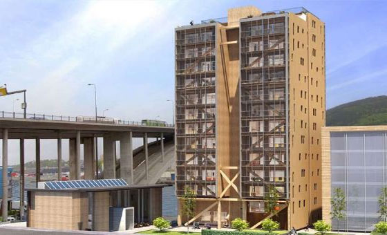 How concrete & steel elements are replaced with engineered wood for high-rise buildings