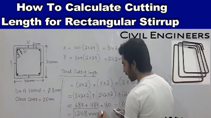 Methods for calculating the cutting length of rectangular stirrups