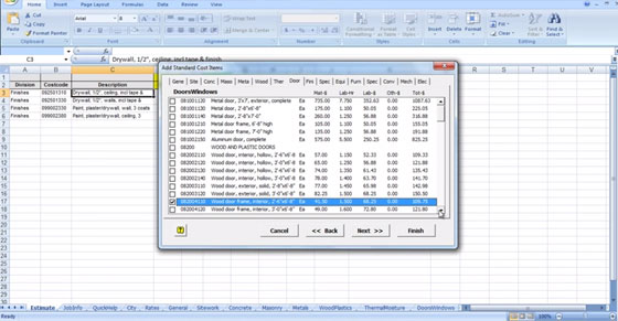 Estimate Spreadsheet-Live Demo