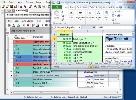 Excel based Estimating Software
