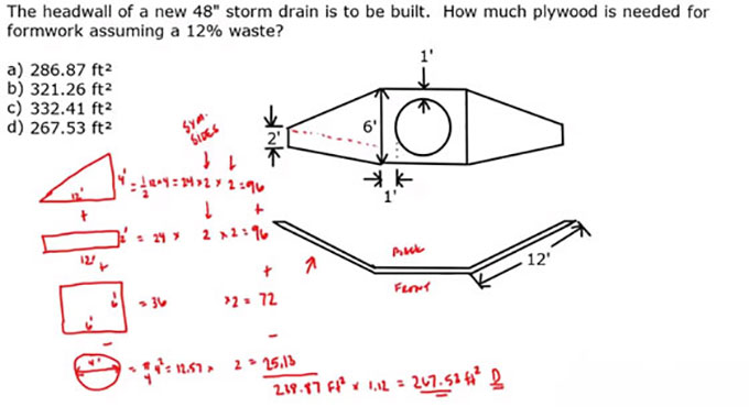 Construction-Find the Amount of Formwork Needed