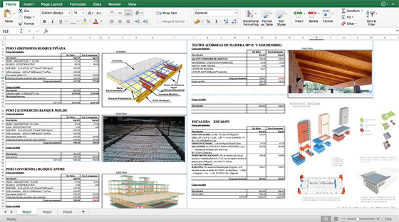 Download estimating spreadsheet for load analysis of a building