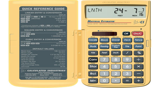 Calculated Industries 4019 Materials Estimating Calculator