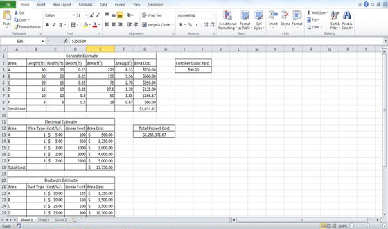 How to make a project estimate in a spreadsheet with basic formula