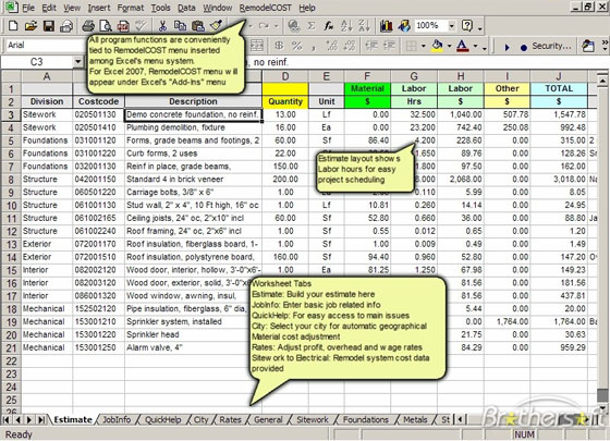 RemodelCost Estimator for Excel RemodelCost Estimator for Excel